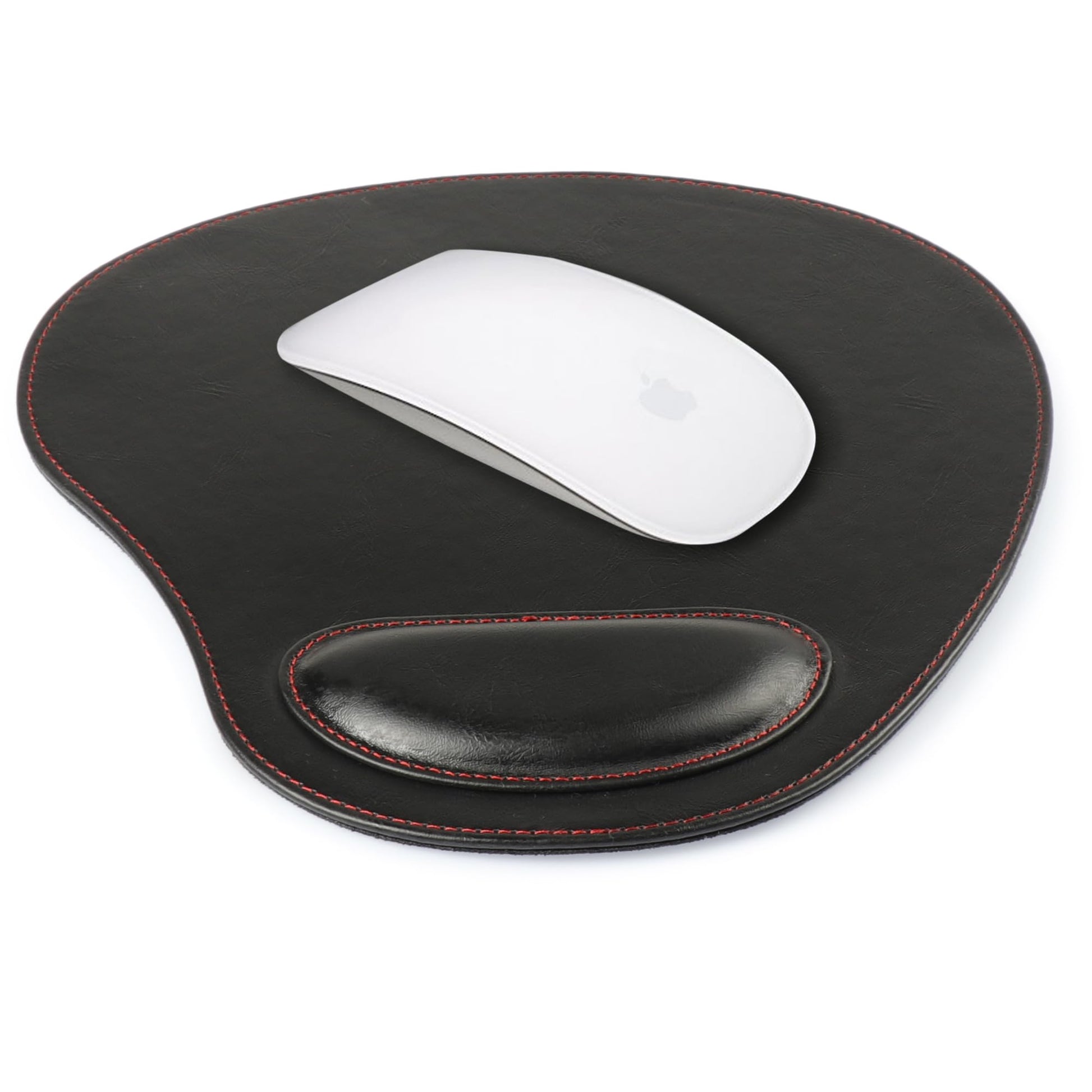 Londo PU Leather Oval Shape Non-Slip Mousepad with Wrist Rest Support, Waterproof Surface, Comfort