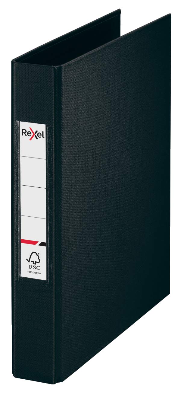 Rexel Choices, 2115558, Ring Binder, A5, 190 Sheet Capacity, Black