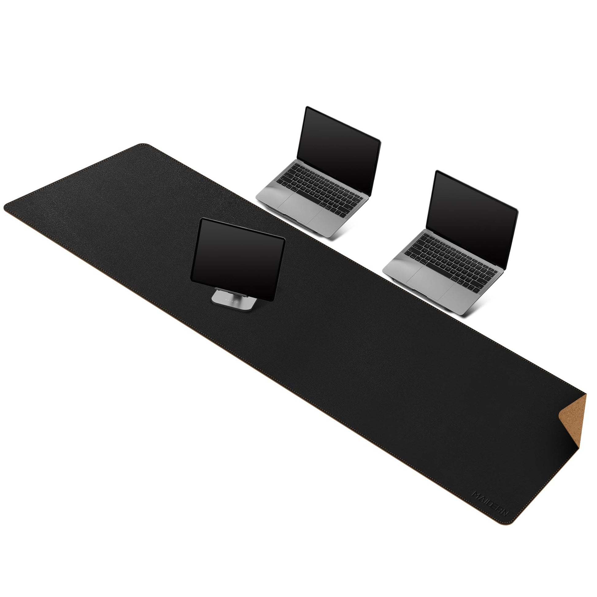MAIDERN 67” x 19.6” Desk Pad, Large Desk Mat, Cork & Leather Large Mouse pad for Desk, Waterproof