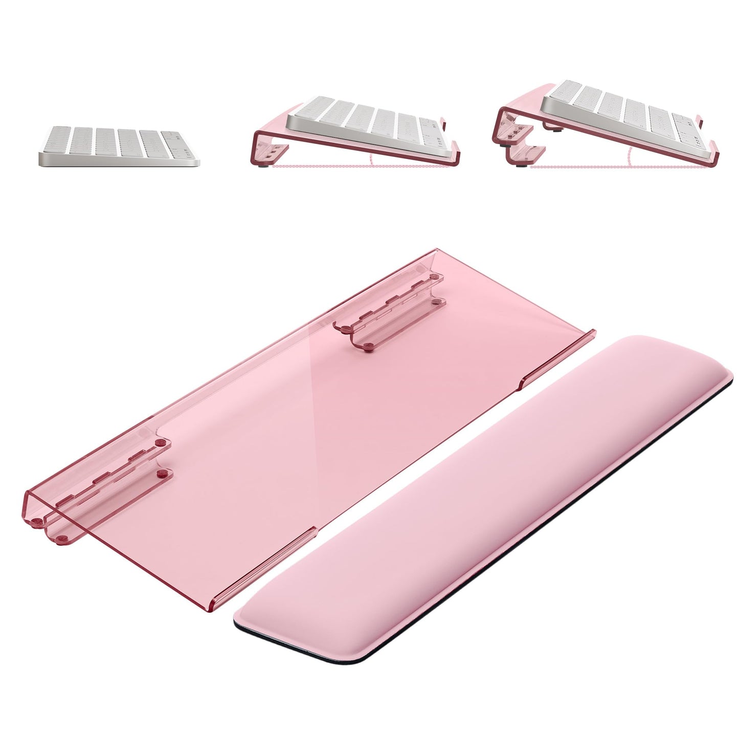Adjustable Computer Keyboard Stand for Desktop, Keyboard Holder Wrist Rest