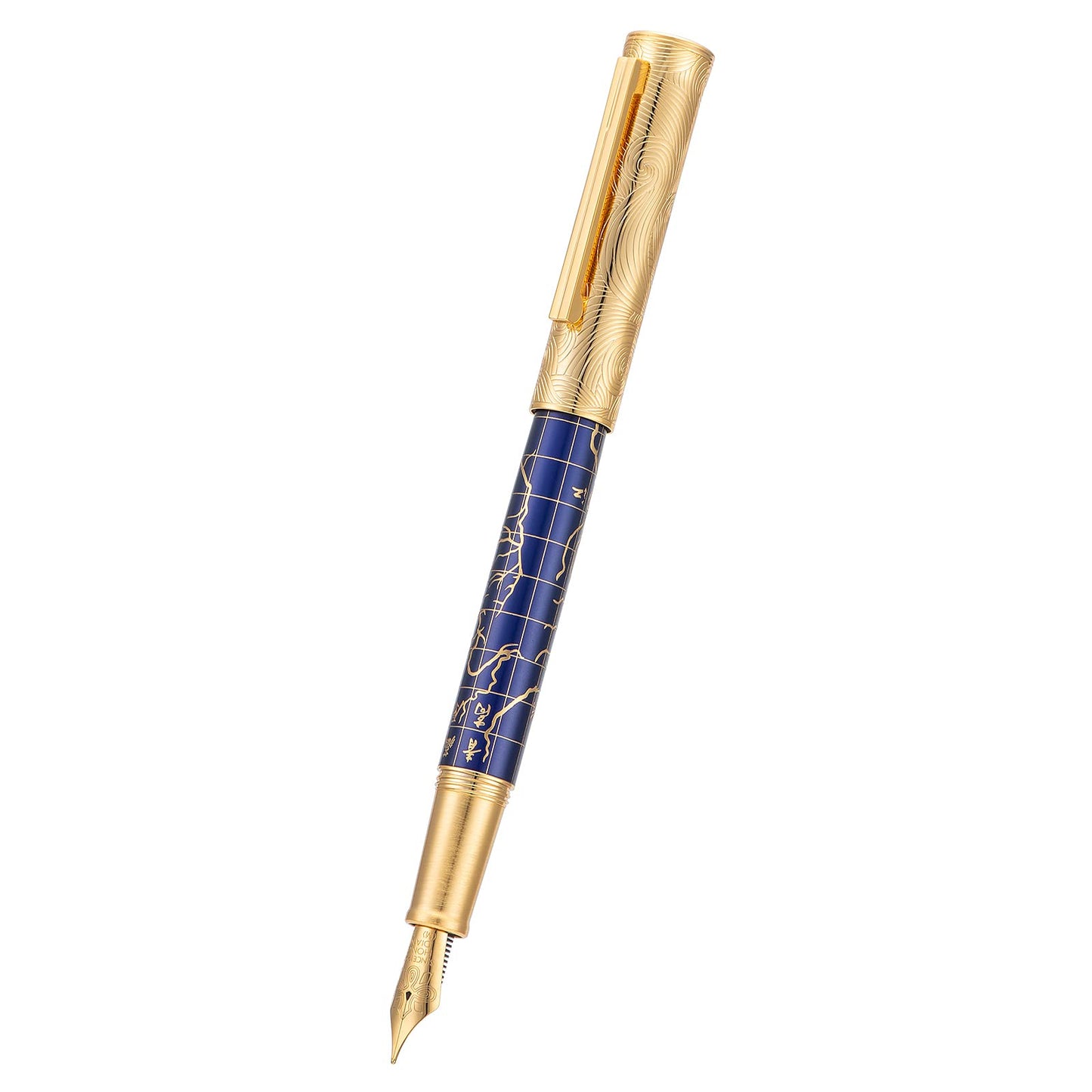 HONG DIAN 8041 Qinghai-Tibet Plateau Souvenir Fountain Pen, Iridum Medium Golden Nib with Metal Pen