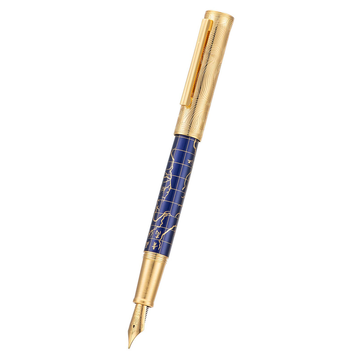HONG DIAN 8041 Qinghai-Tibet Plateau Souvenir Fountain Pen, Iridum Medium Golden Nib with Metal Pen