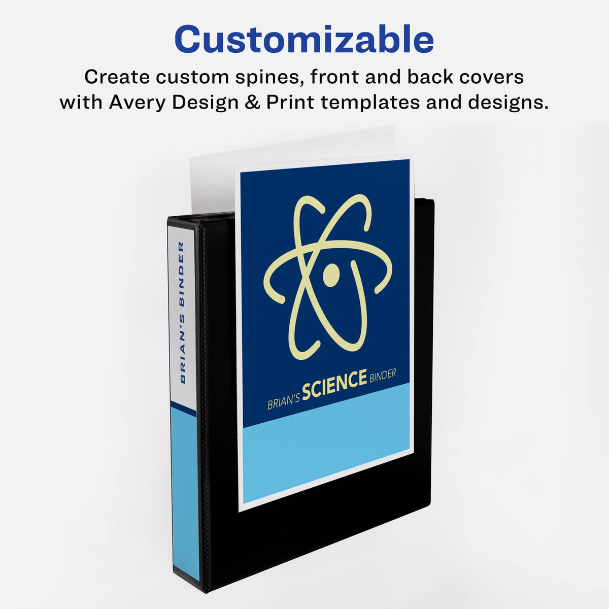 Avery Two-Tone Durable View 3 Ring Binder, 1.5 Inch Slant Rings, Pool Blue/Teal, 375 Sheet
