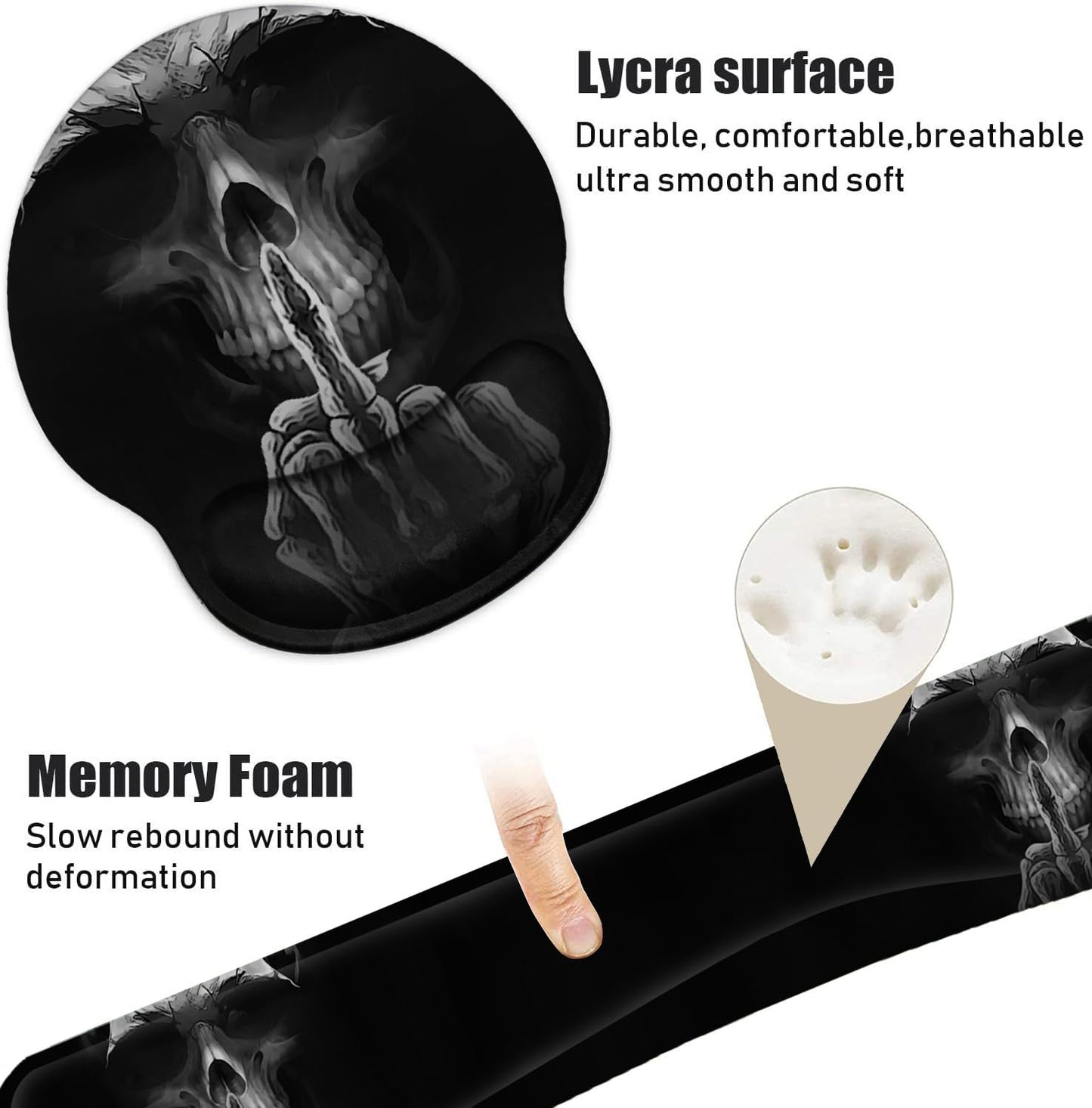 Keyboard Wrist Rest and Mouse Pad Wrist Support Set with Coasters, Non-Slip PU Base Ergonomic