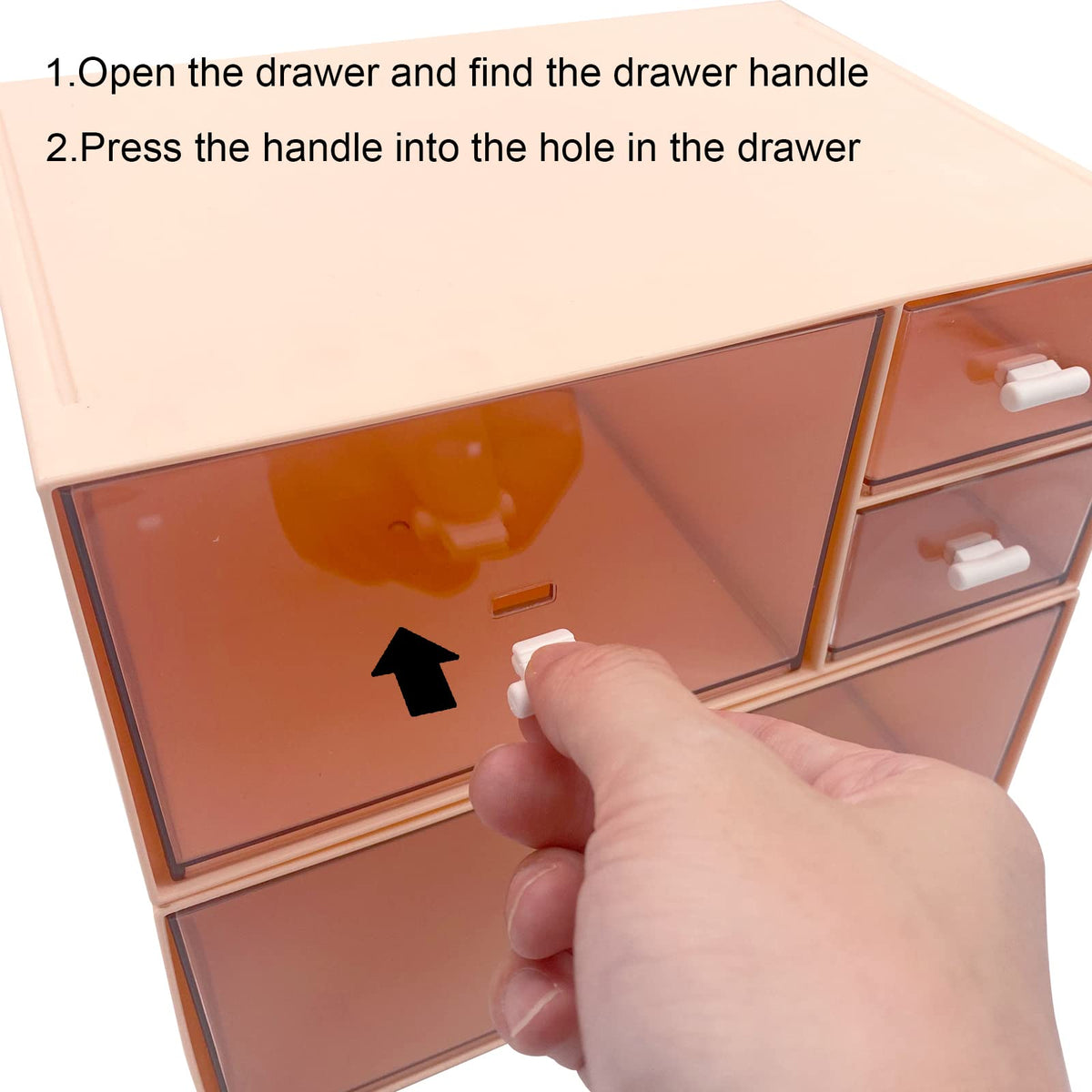 Marknor Desk Organizer with 4 Drawers, Makeup Organizer, Plastic Sundries Storage, Vanity