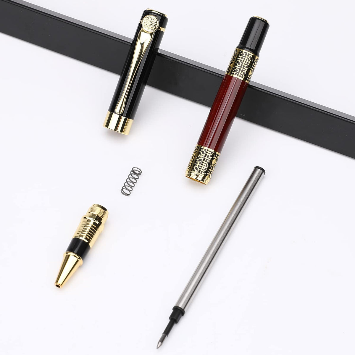 YIVONKA Ballpoint Pen Black Refill,Classical retro style Luxury Pen,Best Ball Pen Gift Set for Men