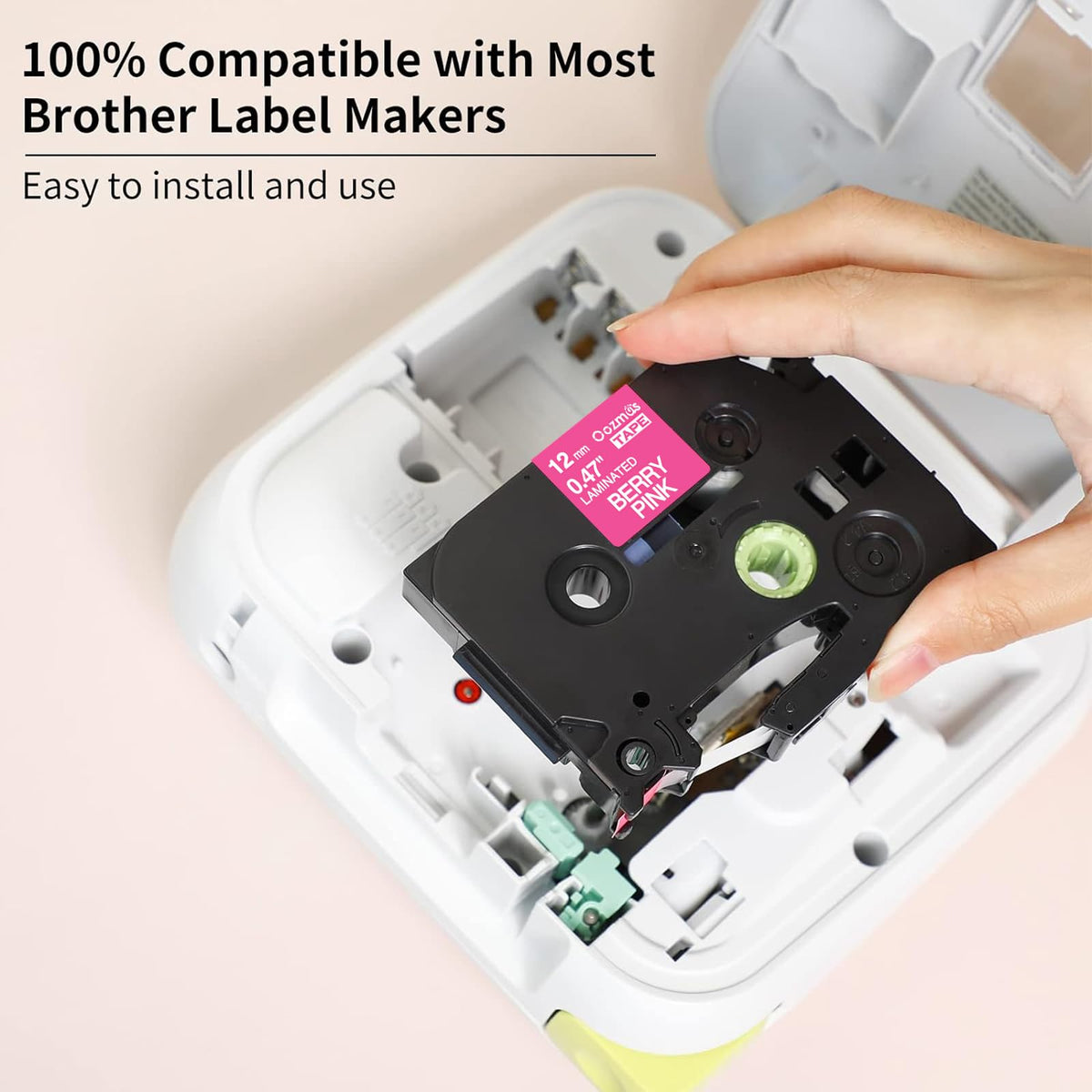 Compatible with Brother Label Maker Tape Pink TZE-MQP35 P-Touch Label Tape
