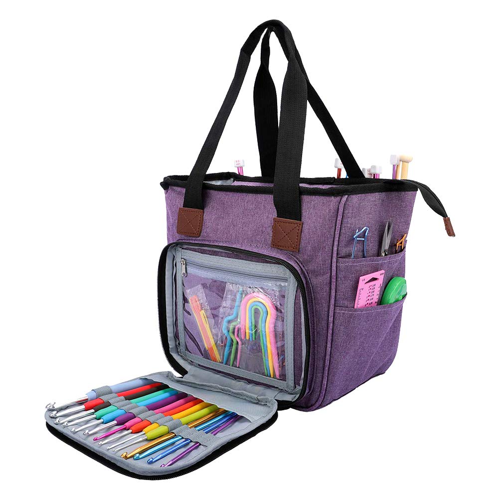 SumDirect Yarn Bag, Knitting Organizer Tote Bag Portable Storage Bag for Yarns, Carrying Projects