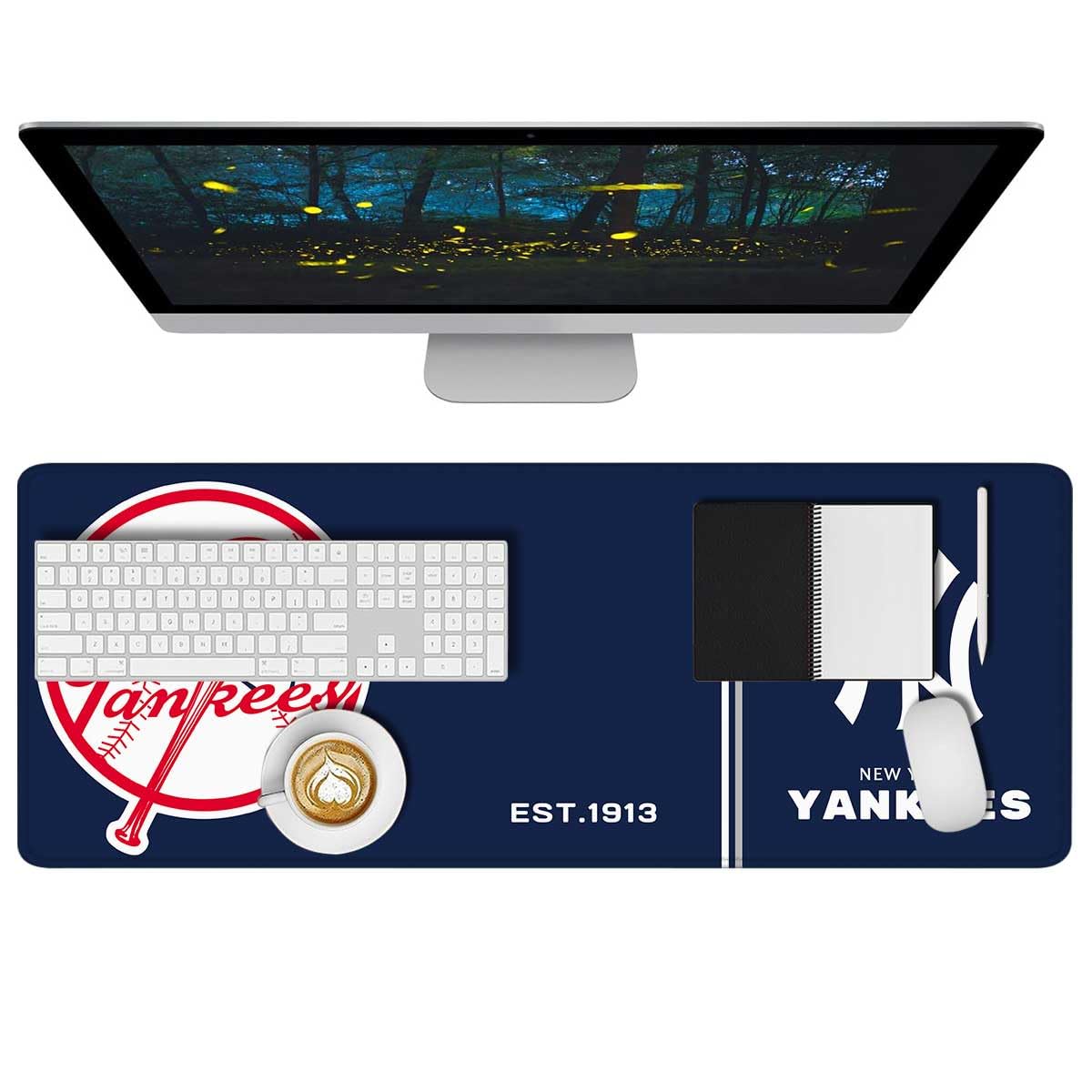 Baseball Mouse Pad Extended Large Gaming Desk Pad 31.5 x 11.8 Inch, XL Mousepad Topographic Mouse