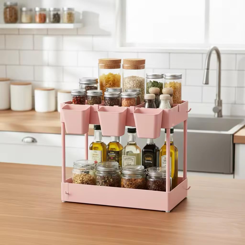 danpinera Slim Storage Cart, 3 Tier Narrow Rolling Cart on Wheels Bathroom Organizer with Dividers