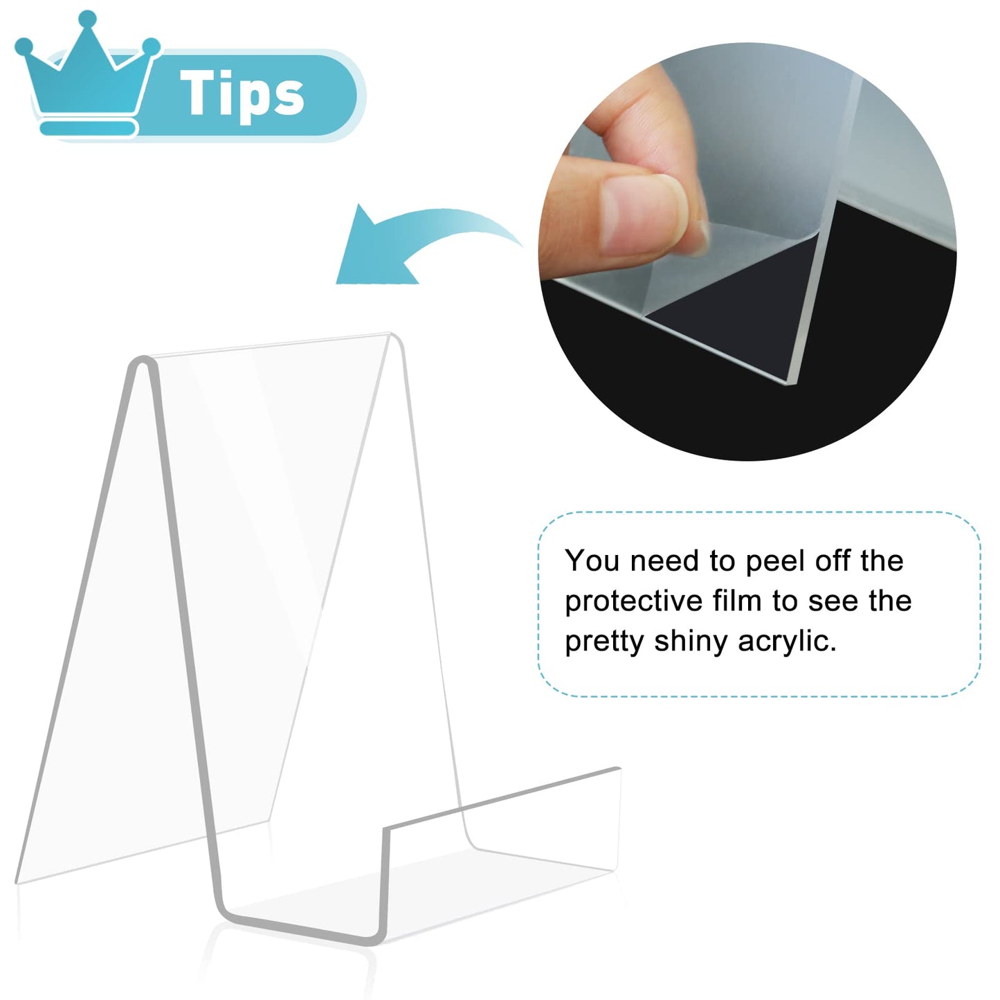 trophable 6 Pack Acrylic Book Stand Thickened Clear Book
