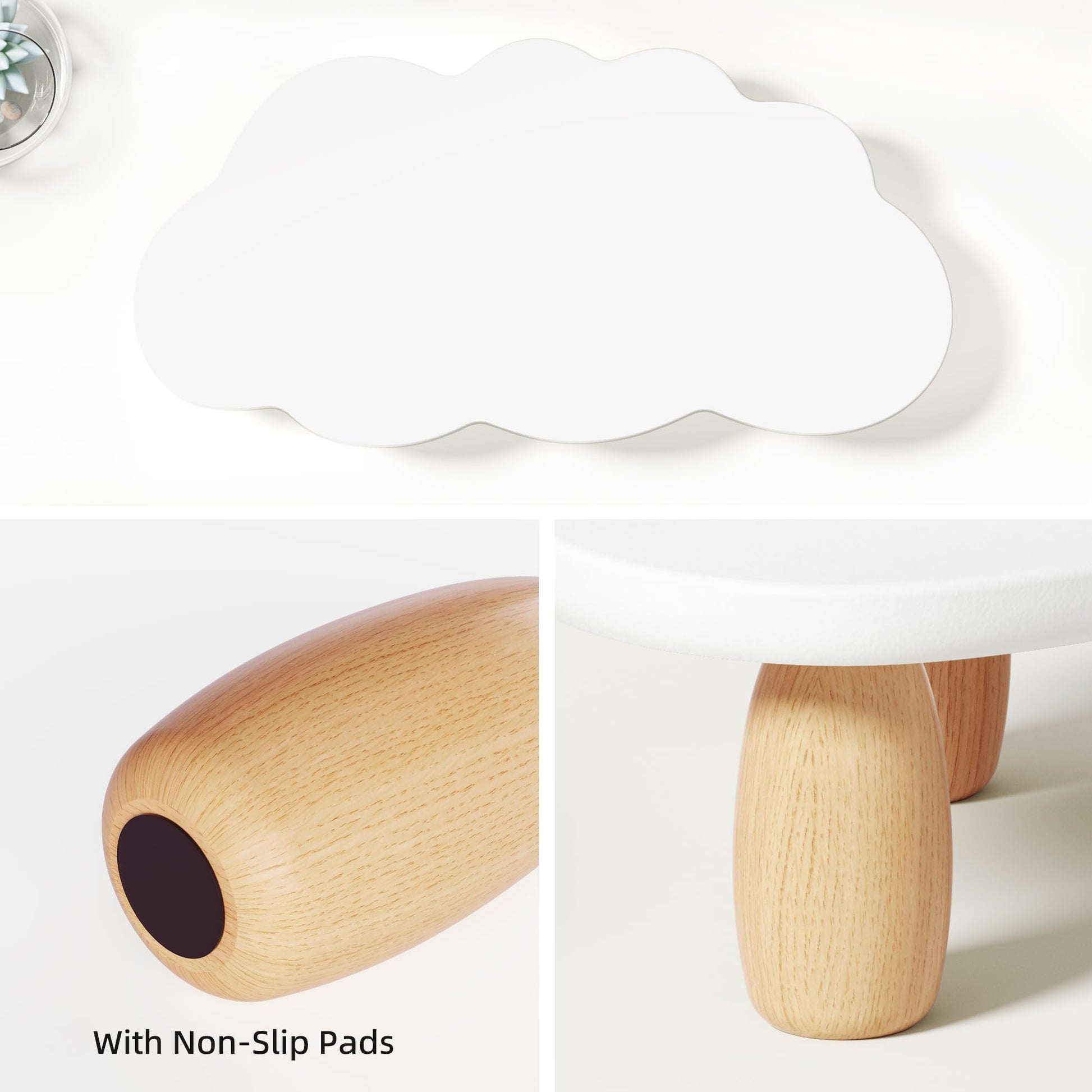AFOOYO Monitor Stand Riser,Cloud Shape Wood Computer Monitor Stand, 16.5IN Monitor Stand Riser