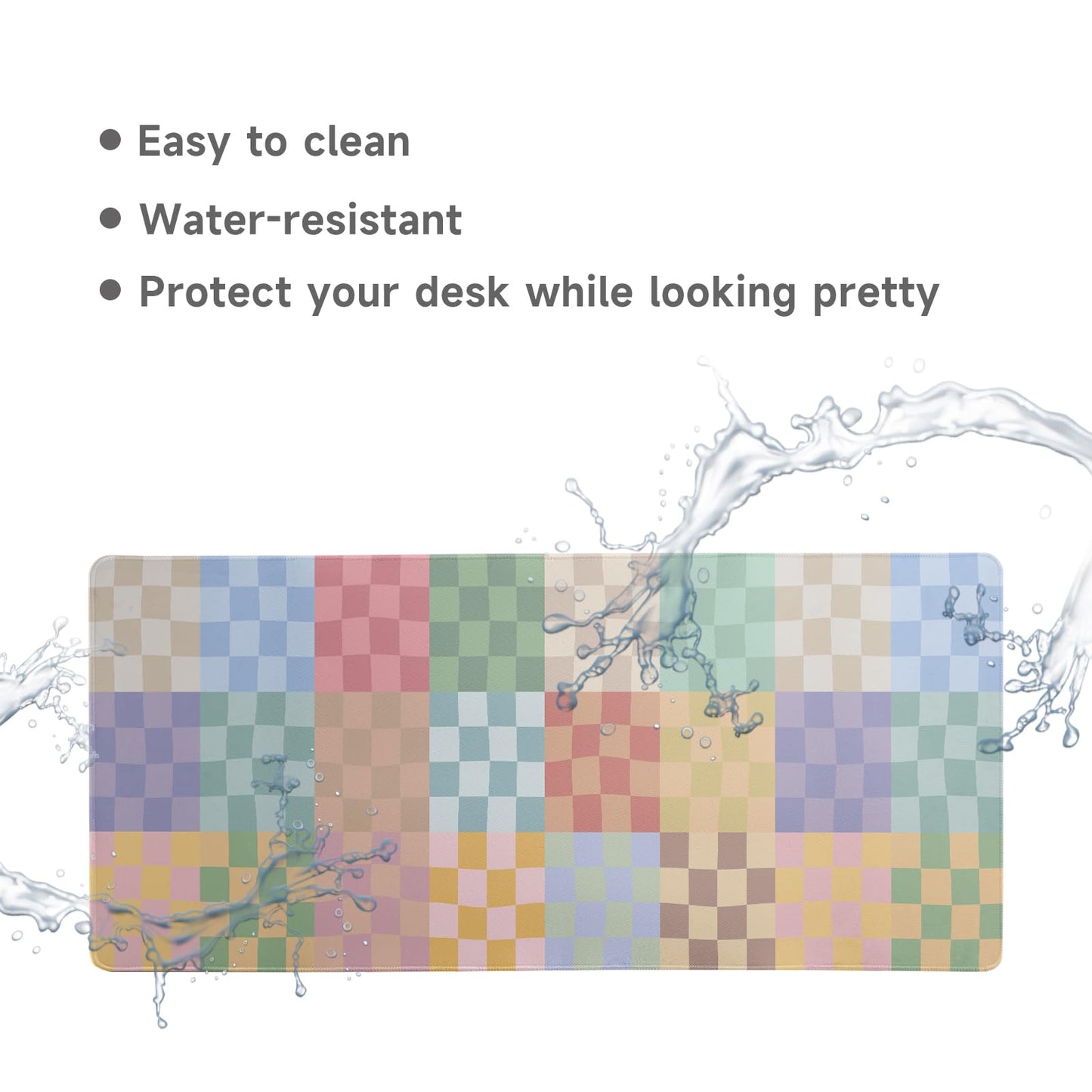 Desk Mat Mouse Pad Gaming Desk Pad XL Large Mouse Mat Office Decor Accessories (Colored Grid)