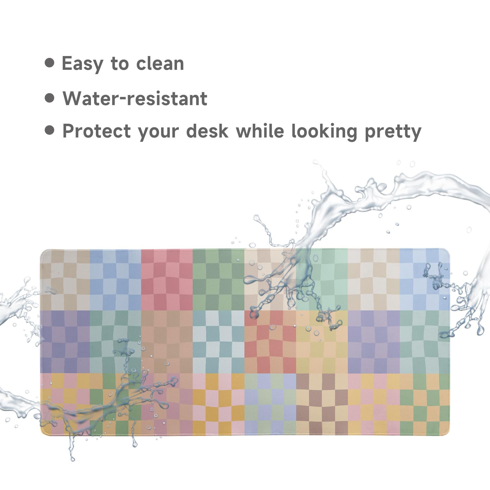 Desk Mat Mouse Pad Gaming Desk Pad XL Large Mouse Mat Office Decor Accessories (Colored Grid)