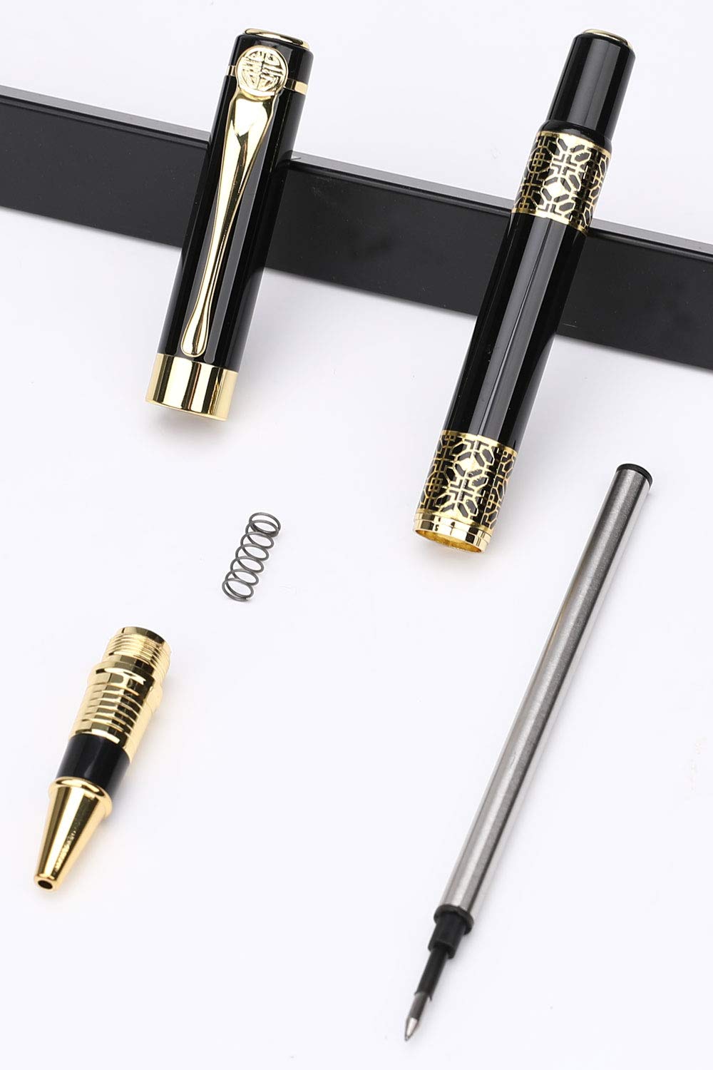 YIVONKA Personalized custom pens Free Engraving pens Roller Ballpen, Ballpoint pen,Medium Refill