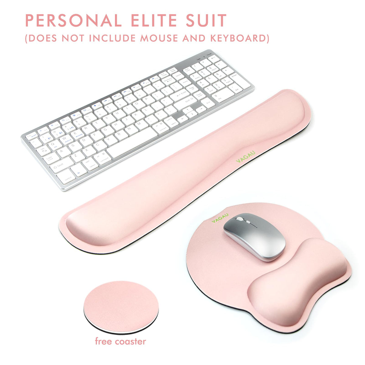 VAGAU Premium Keyboard Wrist Rest and Mouse Pad Wrist Support Pink