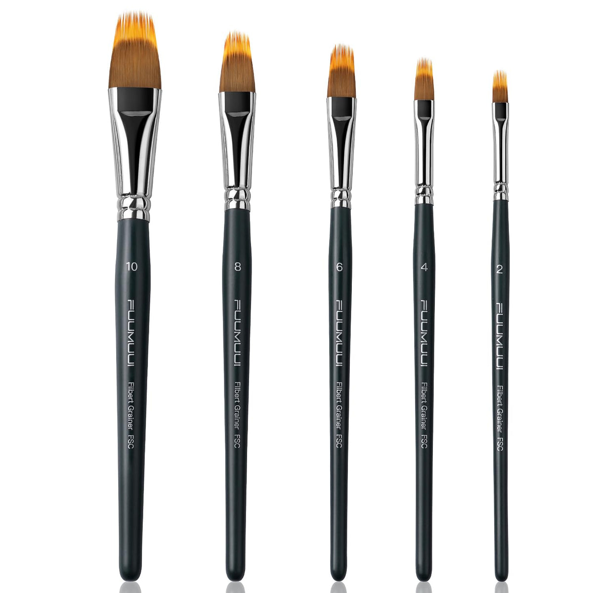 5Pcs Dual-Layer Grainer Paint Brush Set – Fuumuui Texture Comb/Filbert Brushes for Grass, Fur