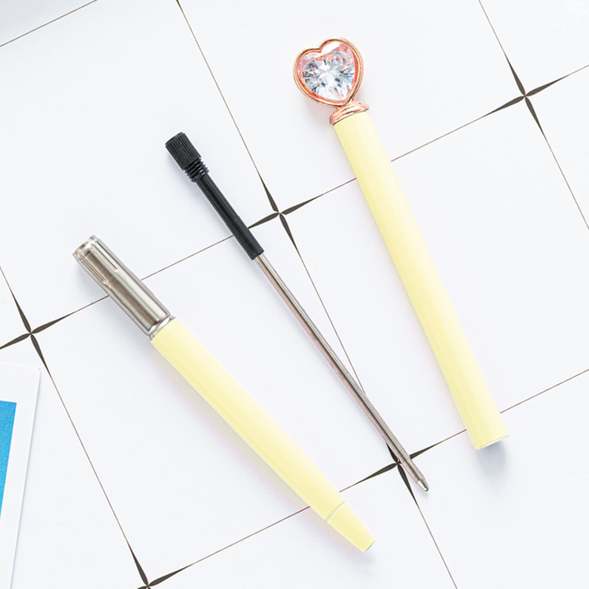 U Scinan 6Pcs Metal Ballpoint Pen 1.0MM Black Ink Refillable Ball Pen with Creative Top Design