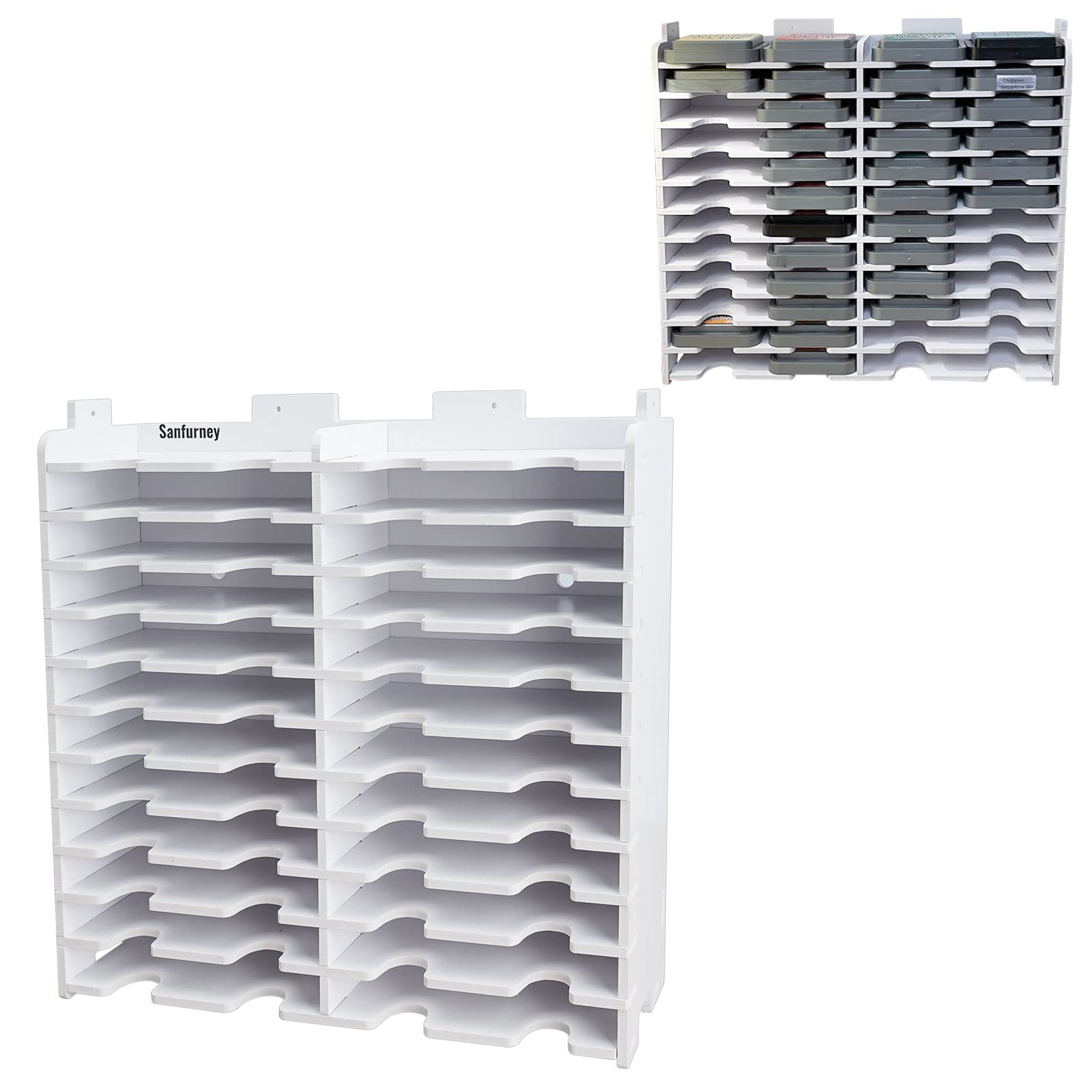 SANFURNEY 24 Slots Ink Pad Storage Holder
