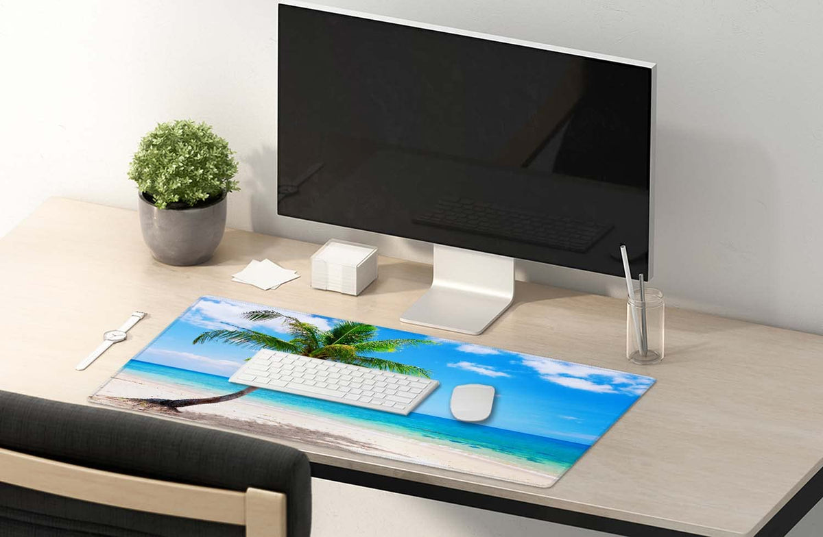 SSOIU Extended Gaming Mouse Pad - Large Desk Mat, Non Slip Rubber Base, Computer Desktop Laptop