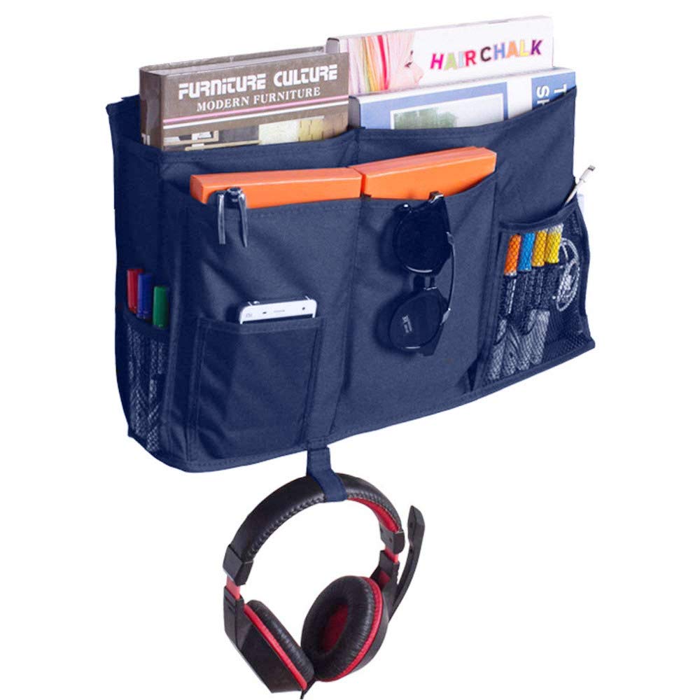 Bunk Bed Organizer, Bedside Storage Caddy, Hanging Pocket for Camp, Dorm Room, Hospital Bed Rail
