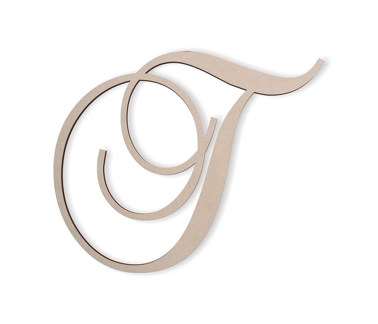 Jess and Jessica Wooden Letter T, 24" Long x 1/4" Thick – Large Wooden Letters for Wall Decor
