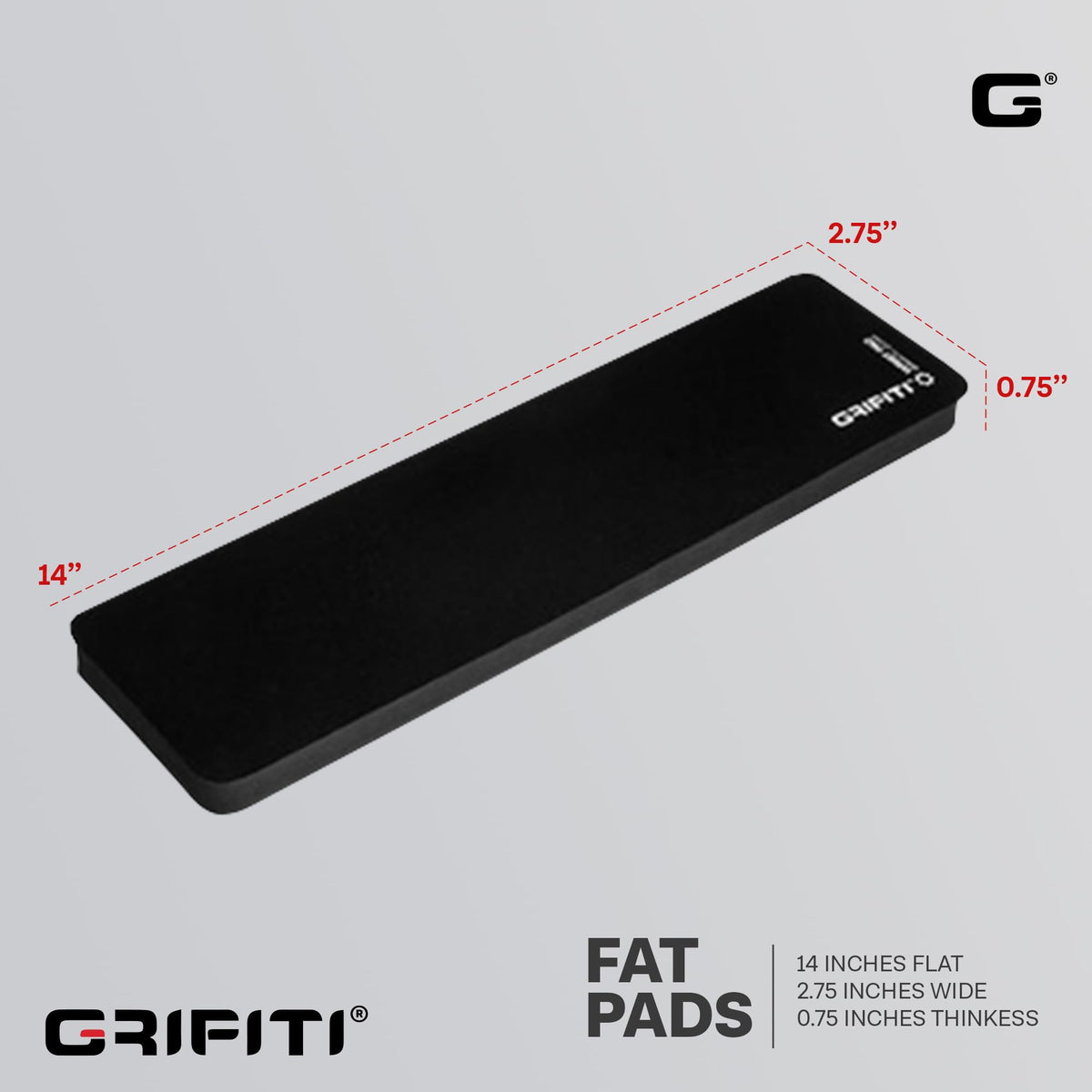 GRIFITI Fat Wrist Pad 14 X 2.75 X 0.75 Inch Computer Keyboard Rest Support for Tenkeyless Ergonomic