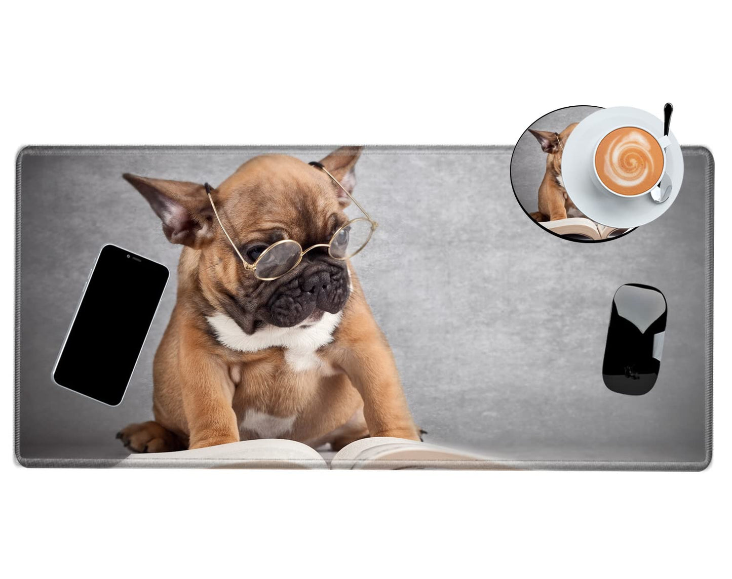 XL Mouse Pad Large 24x12 inch Dog Desk Mat Gaming Mousepad Long Desk Pad Big Computer Mat for