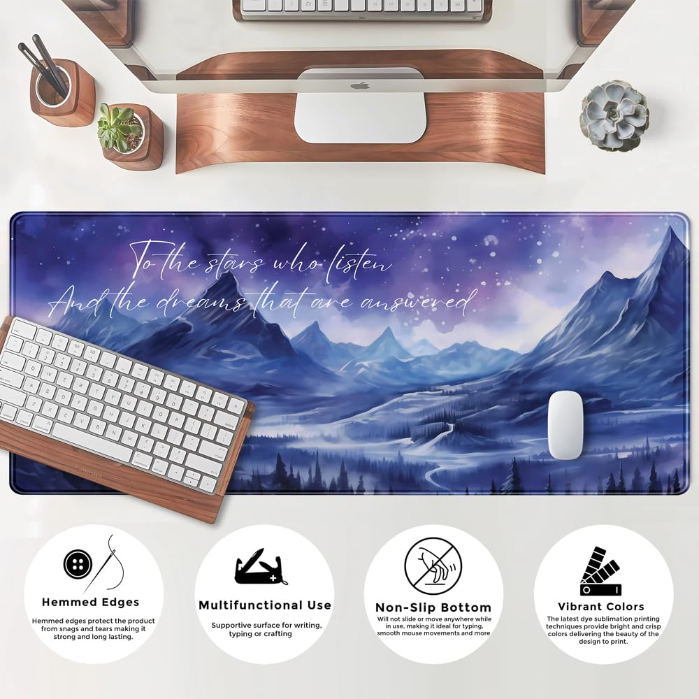 Acotar Desk Mat Sara J Maas Fantasy Mouse Pad Large for Desk Computer Pc Laptop Aesthetic Desk pad