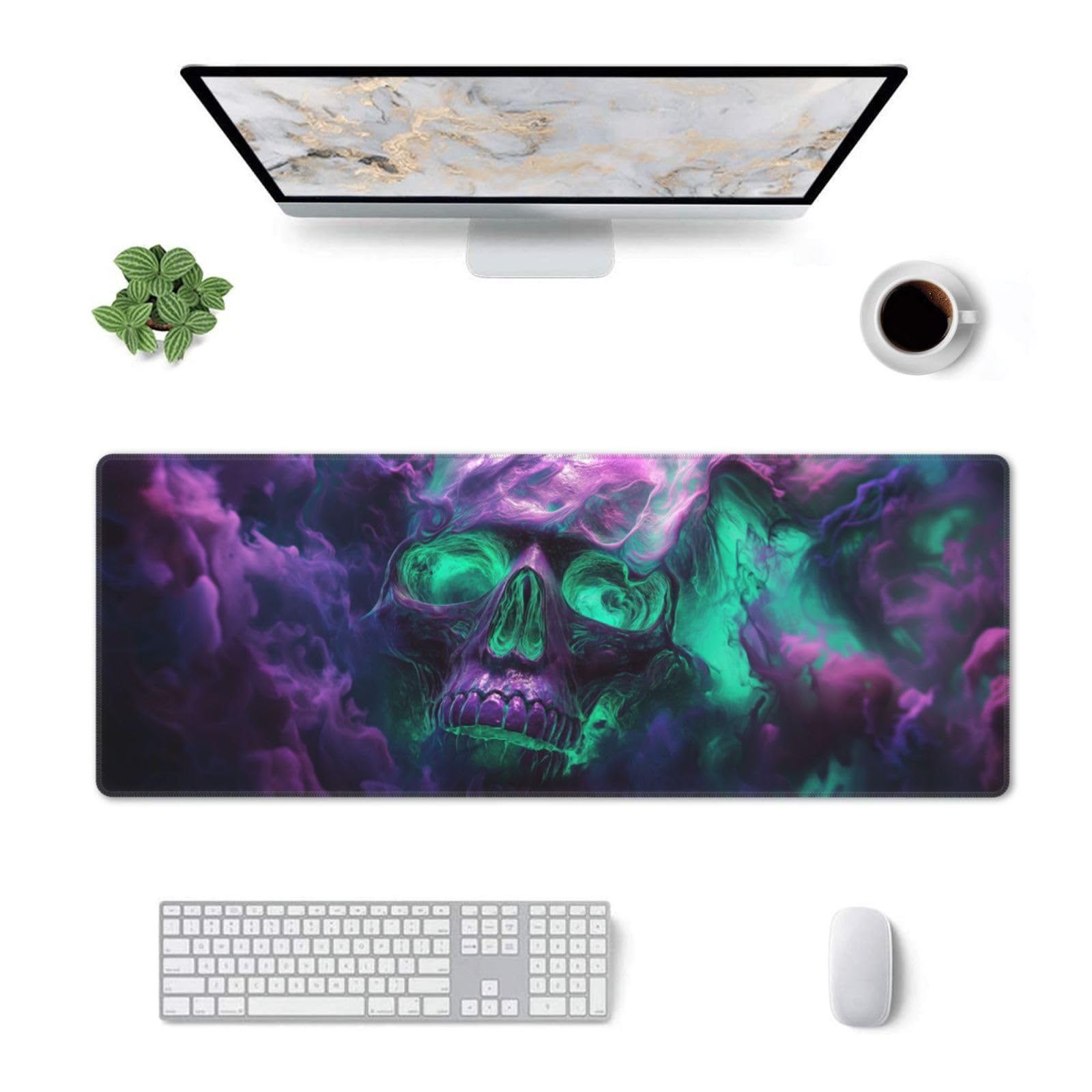 Horror Skull Mouse Pad XL Large Mousepad Non Slip Rubber Base Desk Mat for Laptop Computer Gaming