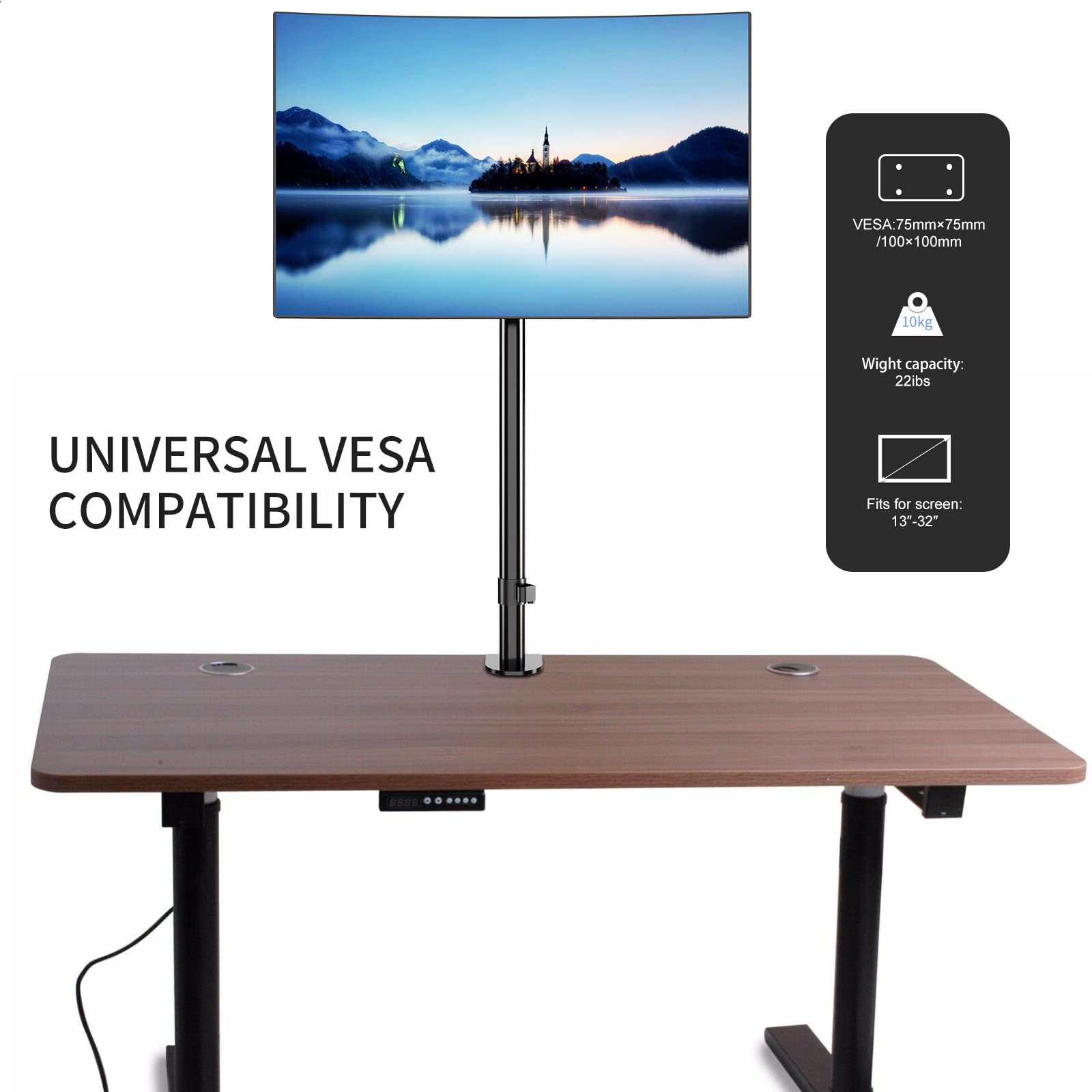 Pholiten Single Extra Tall 31" Monitor Stand