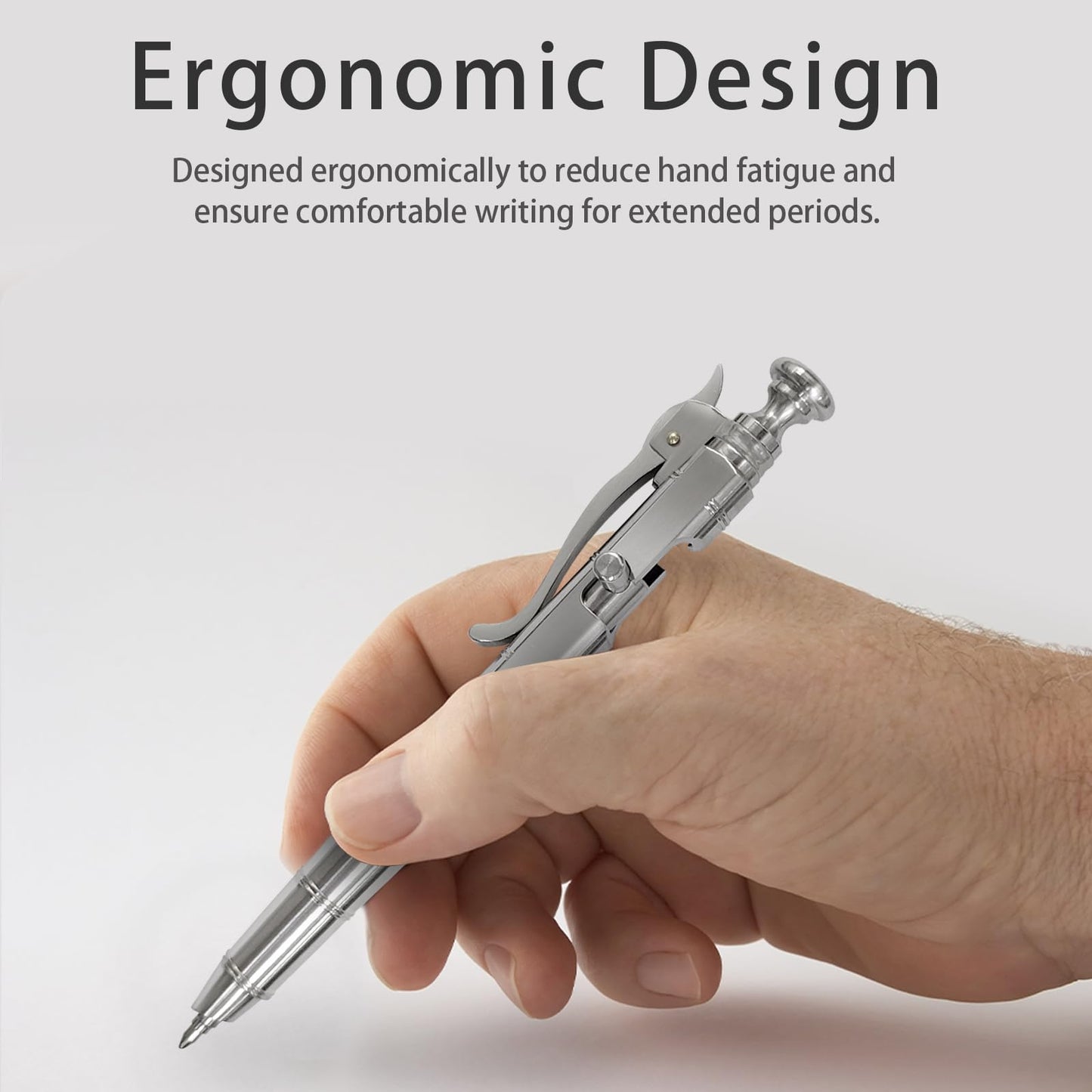 Dr. Metalleung Heavy Duty Stainless Steel Bolt Action Pen - Tactical EDC Retractable Ballpoint Pen