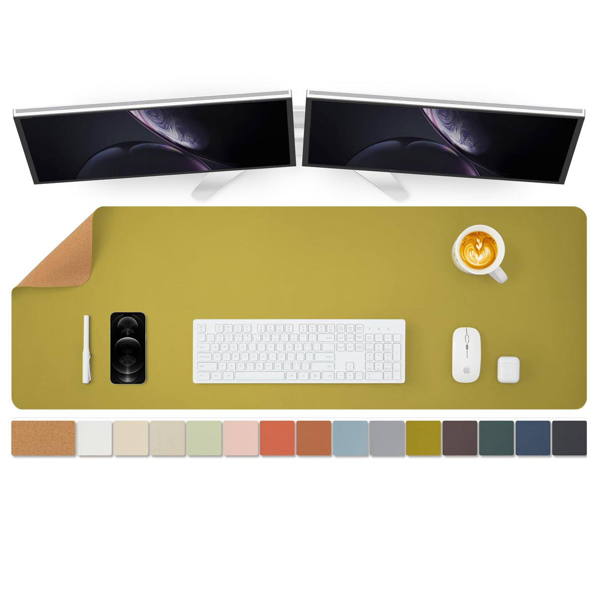 Large Cork Desk Mat - 47.2"x 17" Desk Pad for Office and Home - Ideal for Large Mouse Pad and Desk