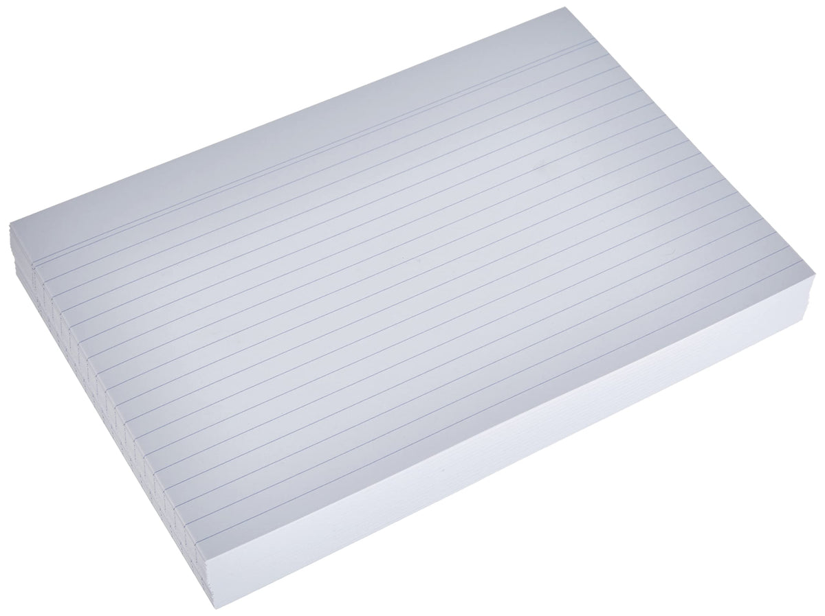 Exacompta Bristol Ruled Record Card, Unpunched, A5 - White, Pack of 100