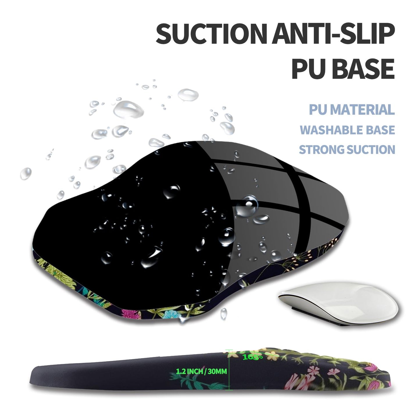 Gleamtide Ergonomic Raised Mouse Pad Wrist Support with Bilateral Slope Memory Foam Mousepad for