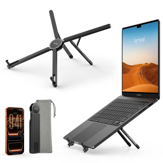 Lamicall Portable Laptop Stand for Desk Travel 0.47in Ultra-Slim Non-Magnet