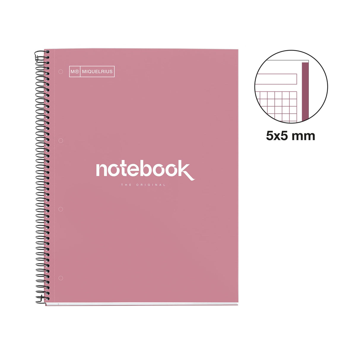 Miquelrius - A4 Notebook Emotions Ring Notebook, 80 Sheets 90 g/m², 5 mm Squaring, 1 Colour Strip