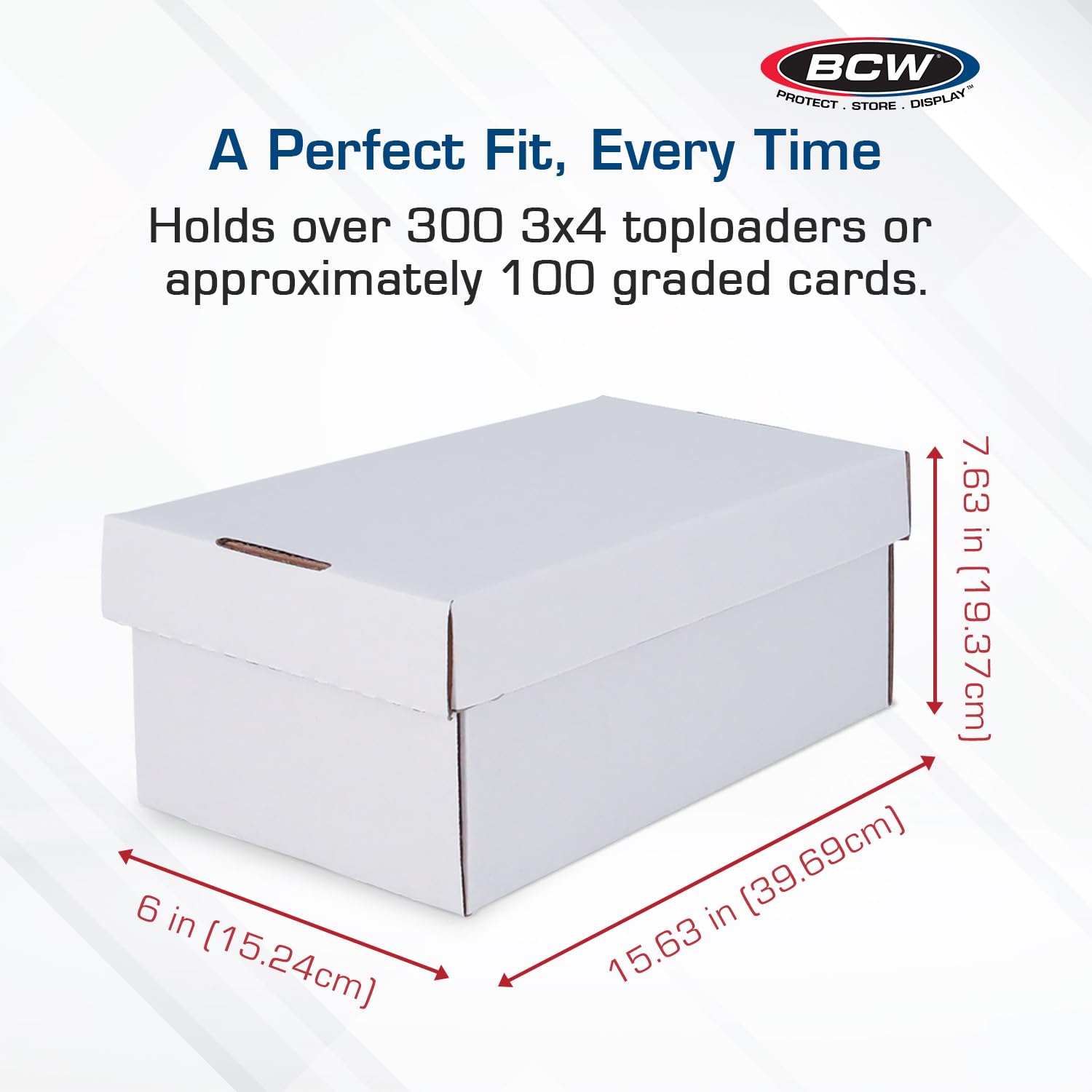 BCW 3ct Graded Shoe Box - Card Storage Holds 300 Toploaders & 100 Graded Cards
