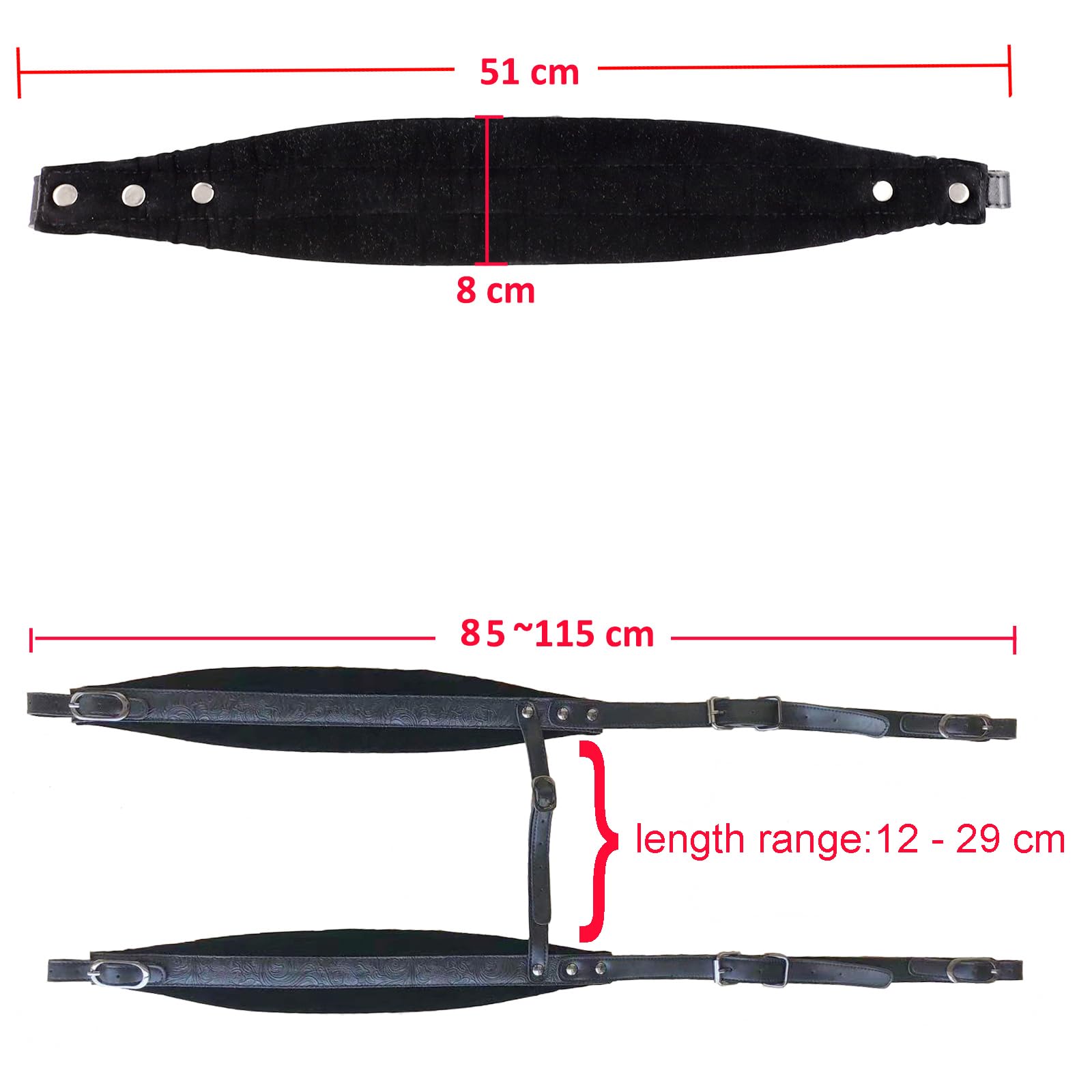 Rayzm Accordion Harness Straps, Adjustable Shoulder Belts Straps for Accordions, Thickened