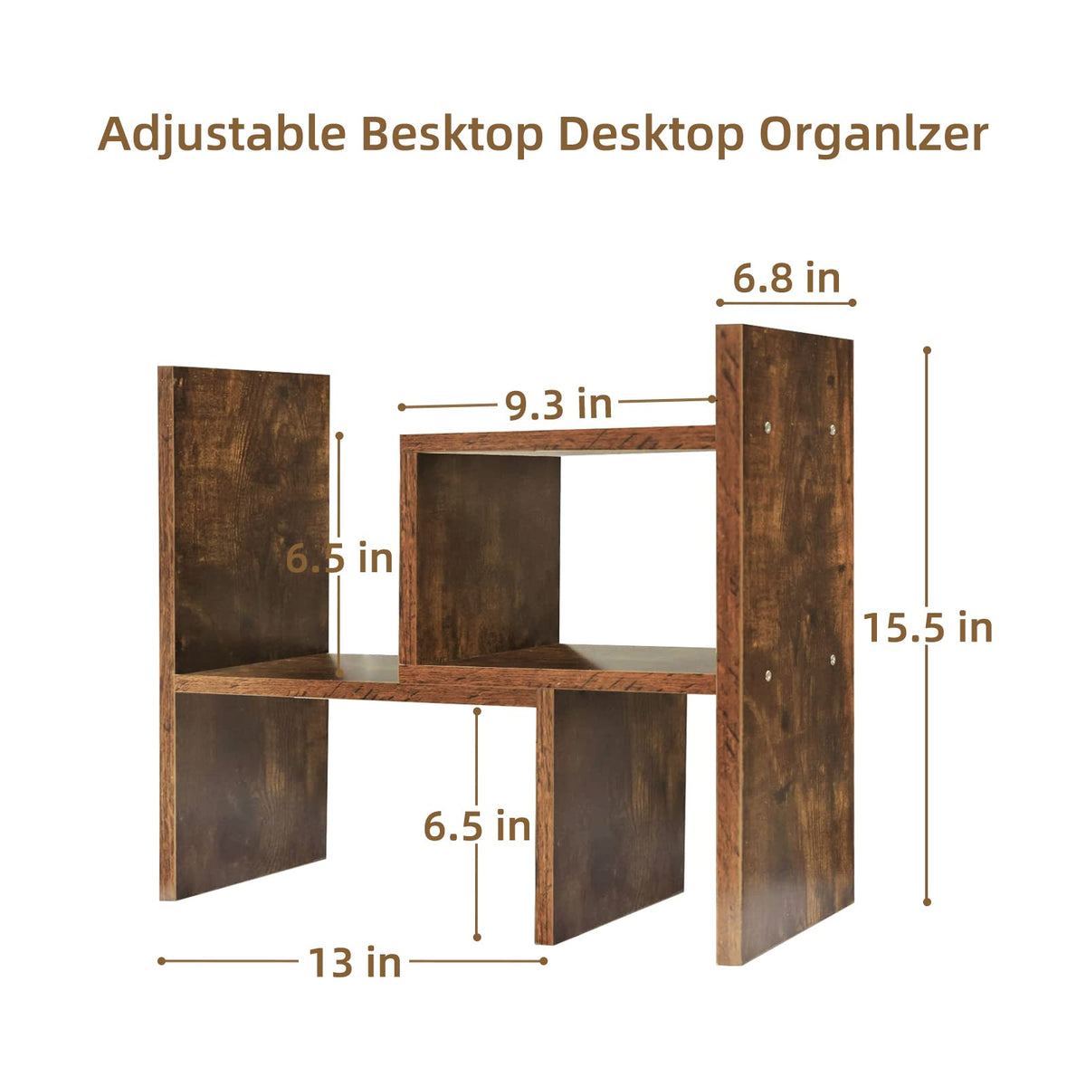 TY ARTS & CULTURE Expandable Wood Desktop Organizer Countertop Bookshelf