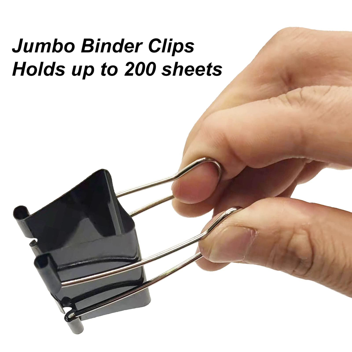 OWLKELA 48 Pcs Paper Binder Clips, 2 inch, Black