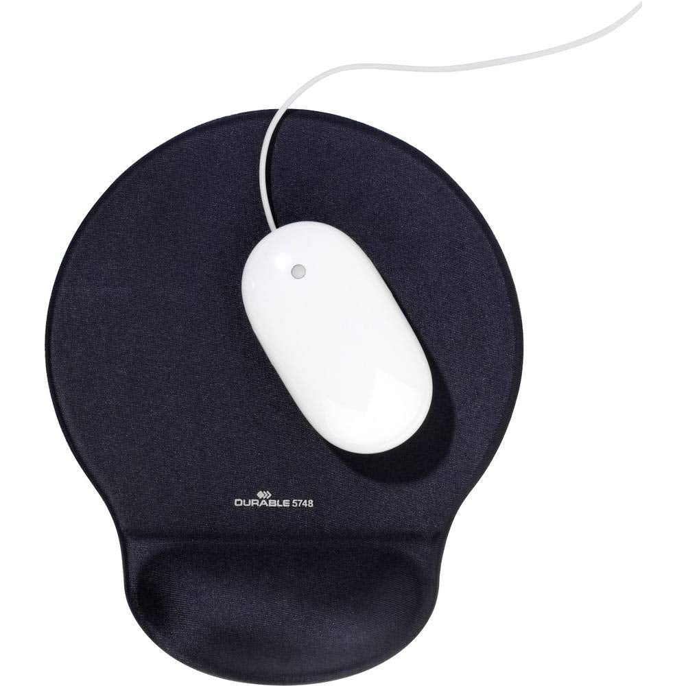 DURABLE Ergonomic Gaming Office Mouse Pad, Comfortable Gel Wrist Support, Black (574858)