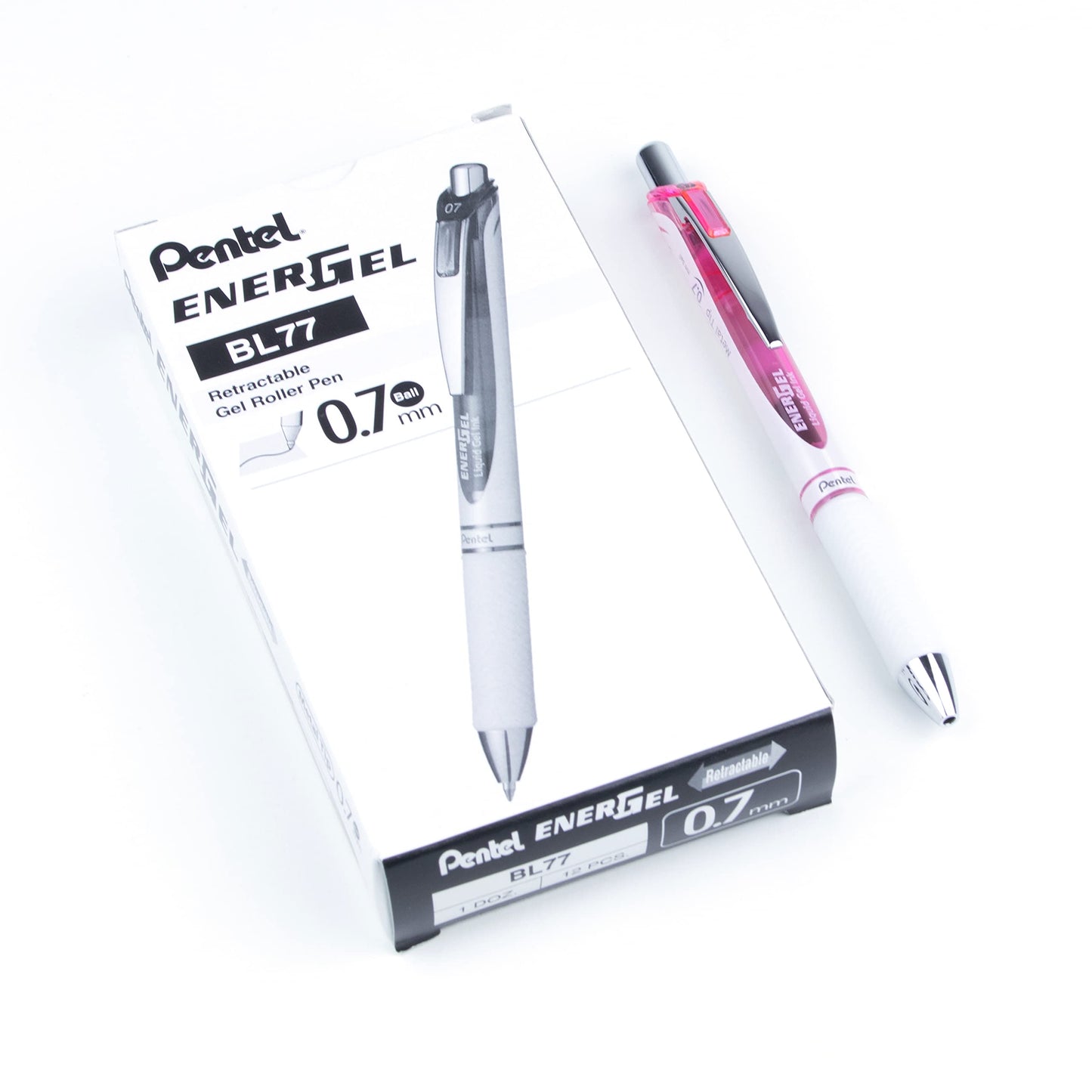 Pentel EnerGel Pearl RTX, 0.7mm, Black Ink, Box of 12 (BL77PWP-A)