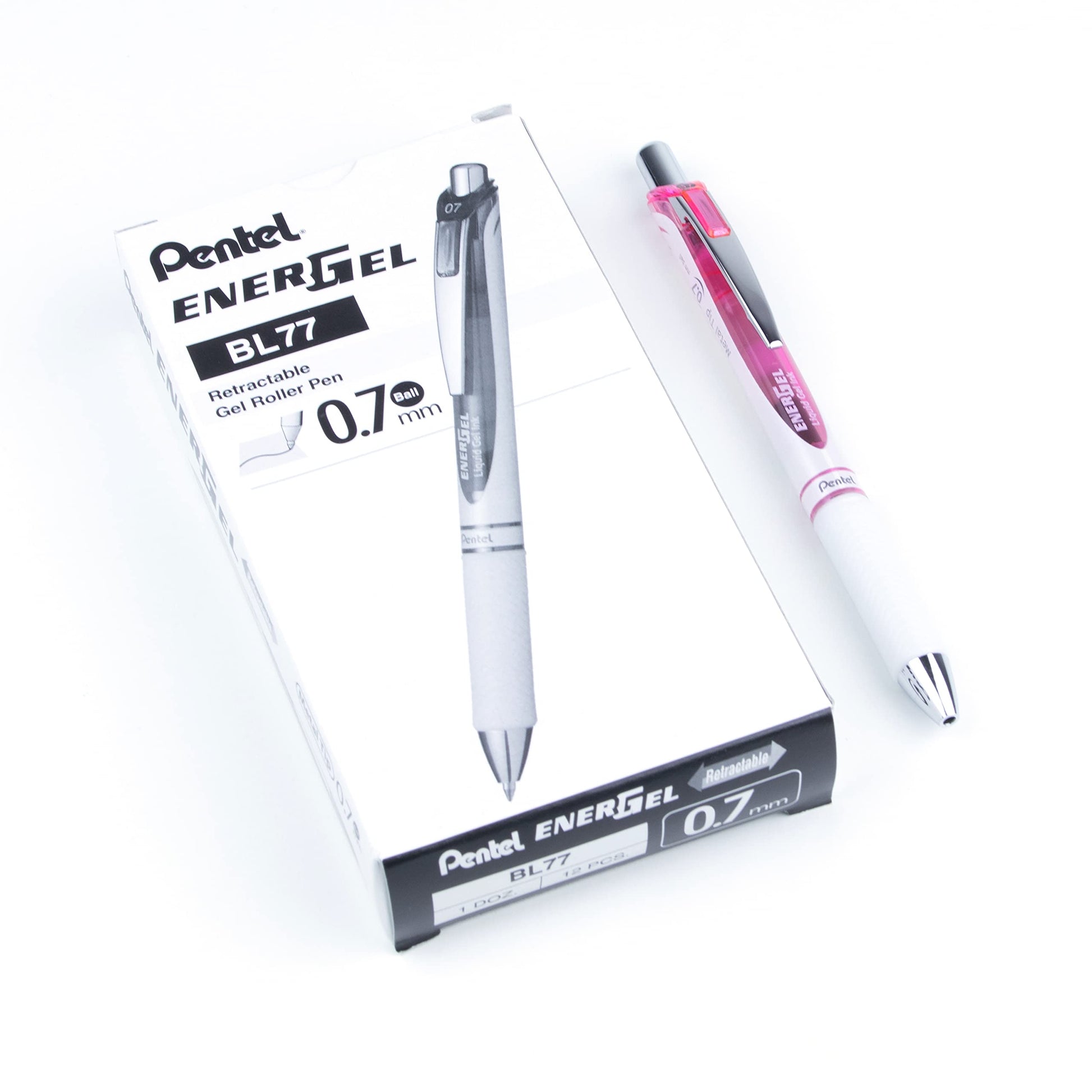 Pentel EnerGel Pearl RTX, 0.7mm, Black Ink, Box of 12 (BL77PWP-A)