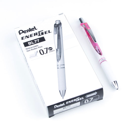 Pentel EnerGel Pearl RTX, 0.7mm, Black Ink, Box of 12 (BL77PWP-A)