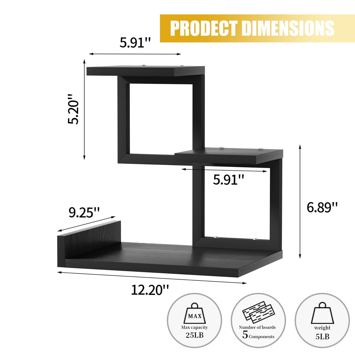 Gannyfer Desk Shelf Organizer - Wood Desktop Shelf, Freestanding Desk Hutch Office Decor, 3 Tier