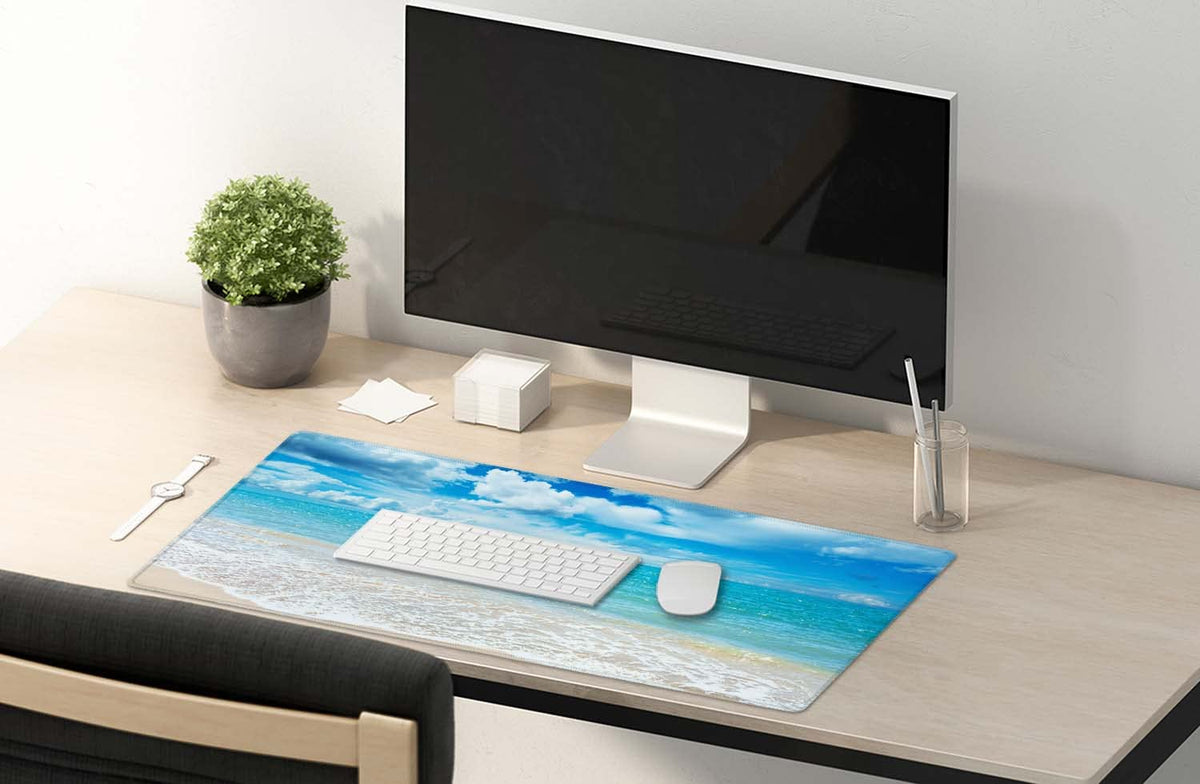 SSOIU Gaming Mouse Pad, Extended Mouse Pad, 35.5x15.7inch XXL Large Big Computer Keyboard Mouse Mat