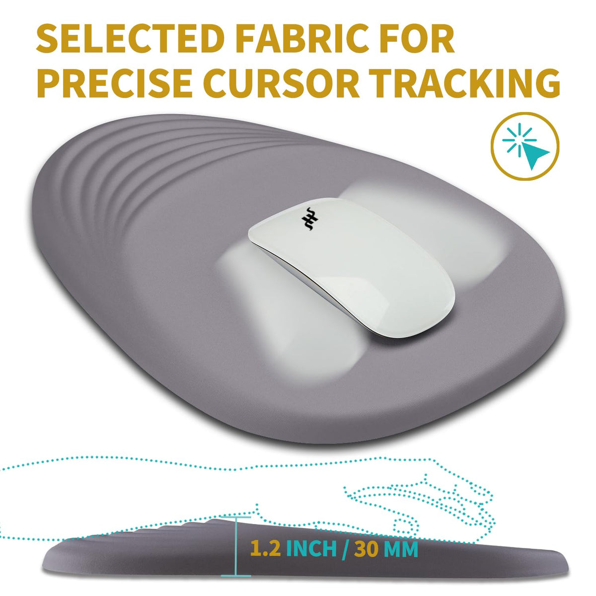 Hokafenle Ergonomic Mouse Pad Wrist Support with Stepped-Wedge Design, Wrist Rest Pain Relief