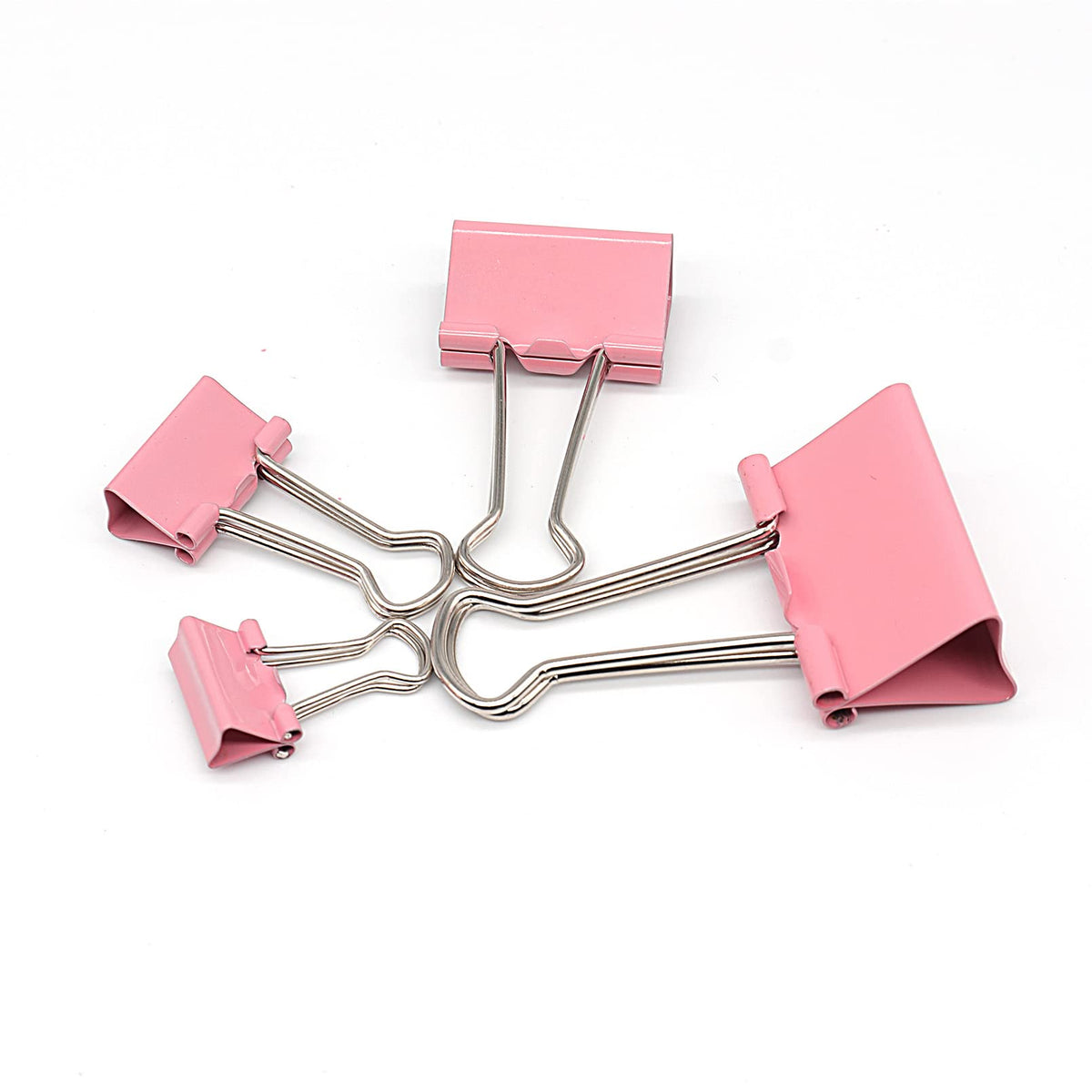 Binder Clip Paper Clamps, Assorted Sizes (Mini, Small, Medium, Large), 100 Pcs Clips for Office