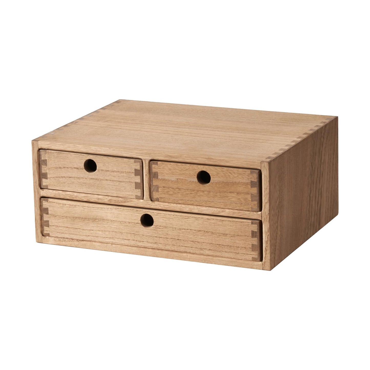 KIRIGEN Wood Desk Organizer with 3 Drawers, Desktop Storage Brown 23-DBR